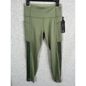 NWT Allyson Felix Athleta Medium Leggings Fast AF Olive Green $119 Compression